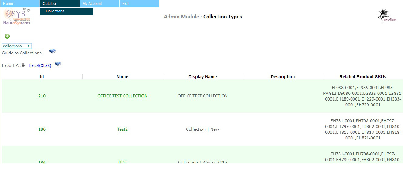 Catalog Collections Dashboard